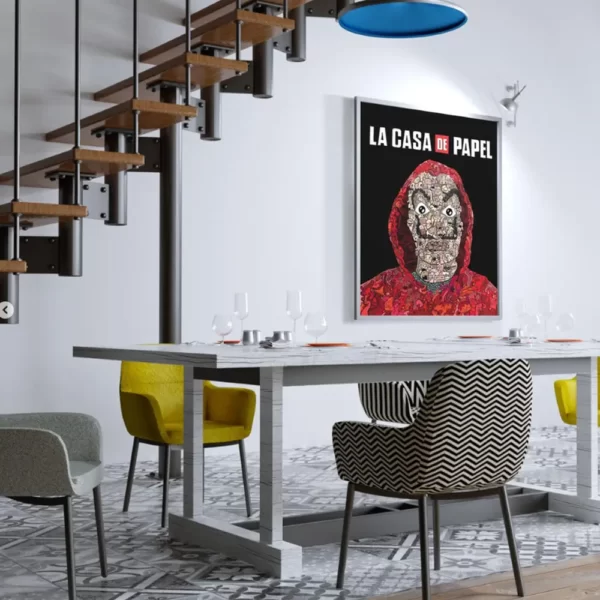 Affiche la Casa de Papel personnalisés accroché au mur