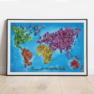 Carte du monde personnalisée posé au sol